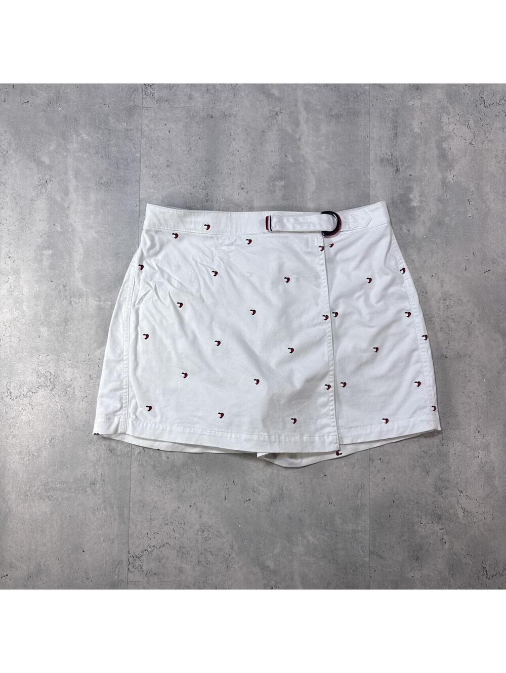 Y2K Tommy Hilfiger 00s Heart white mini skirt shorts